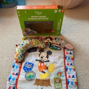 Disney Mickey Mouse Camping with Friends Tummy Time Prop Mat, Ages Newborn +